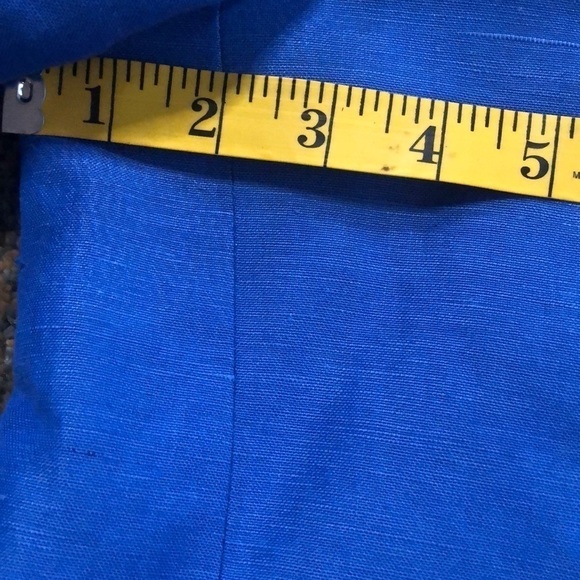 Giorgio Sant’Angelo Womens Blue Linen Blend Vintage Dble Breasted Blazer Sz 8 - Picture 11 of 15